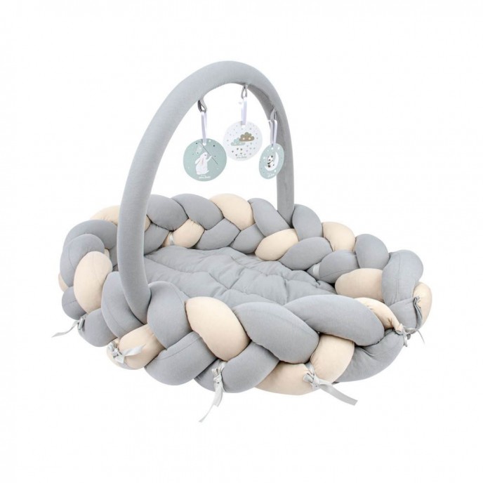 Sevi Bebe 3 in 1 Baby Nest, Playgym and Bed Bumper Grey