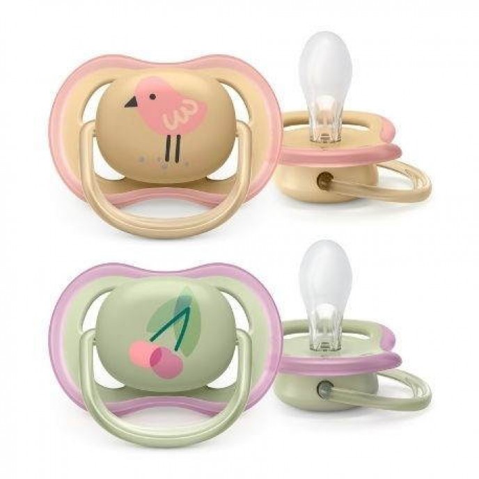 Avent Soothers Ultra 0/6m Cherry Bird