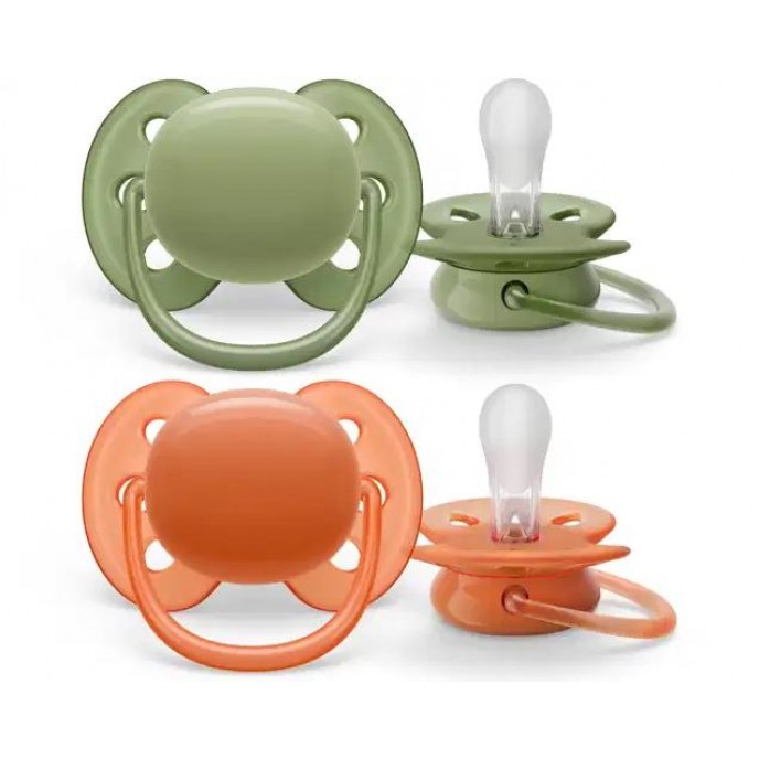 Avent Soothers Ultra 18m Green Orange