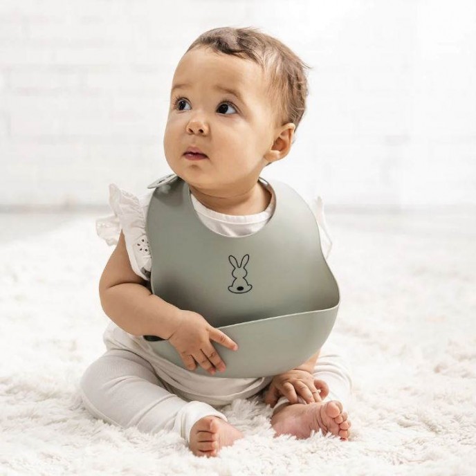 Nattou Silicon Bib Green