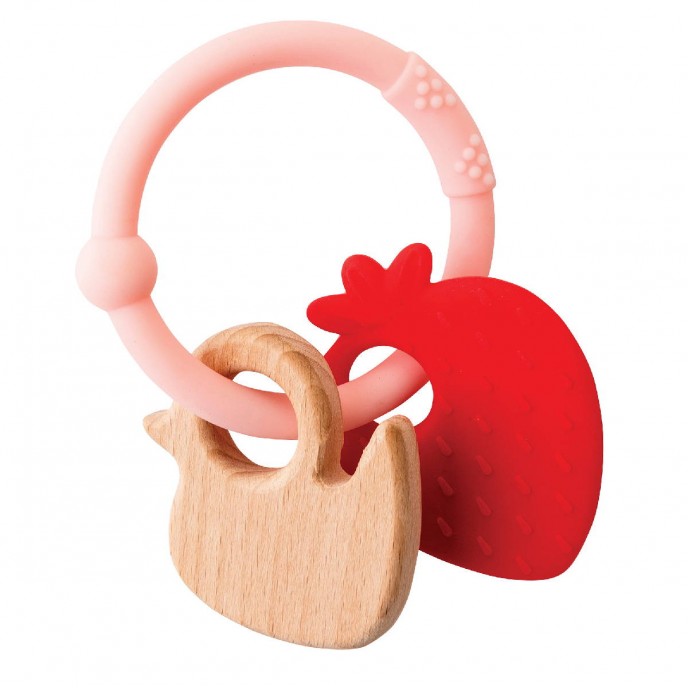 Nattou Lapidou Silicone Teether Strawberry