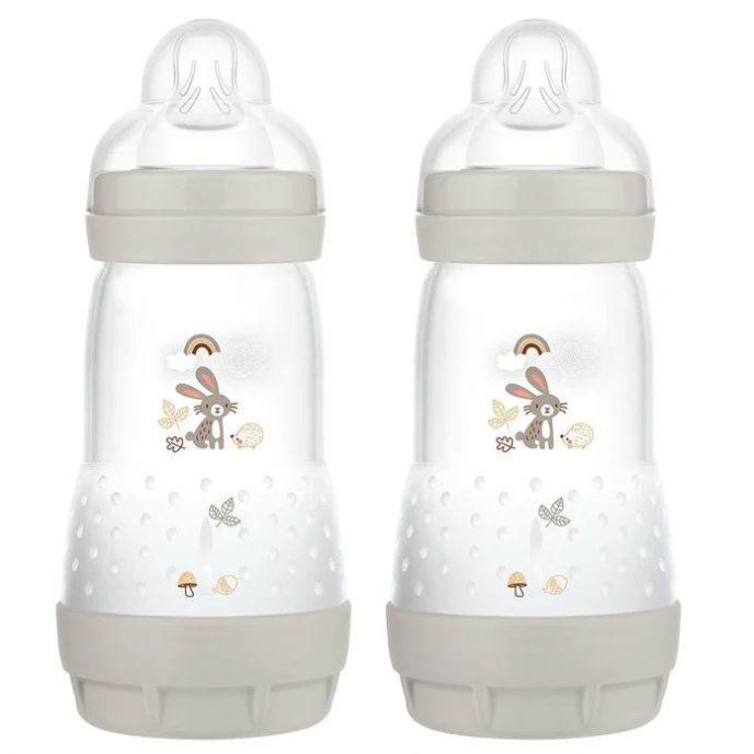 Mam Anti-Colic Bottle 260ml 2pk Gray