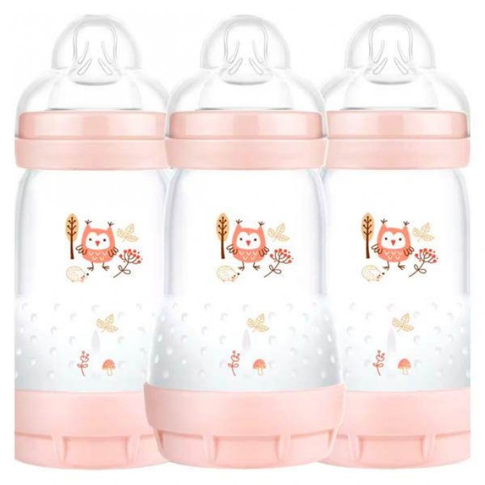 Mam Anti-Colic Bottle 260ml 3pk Pink