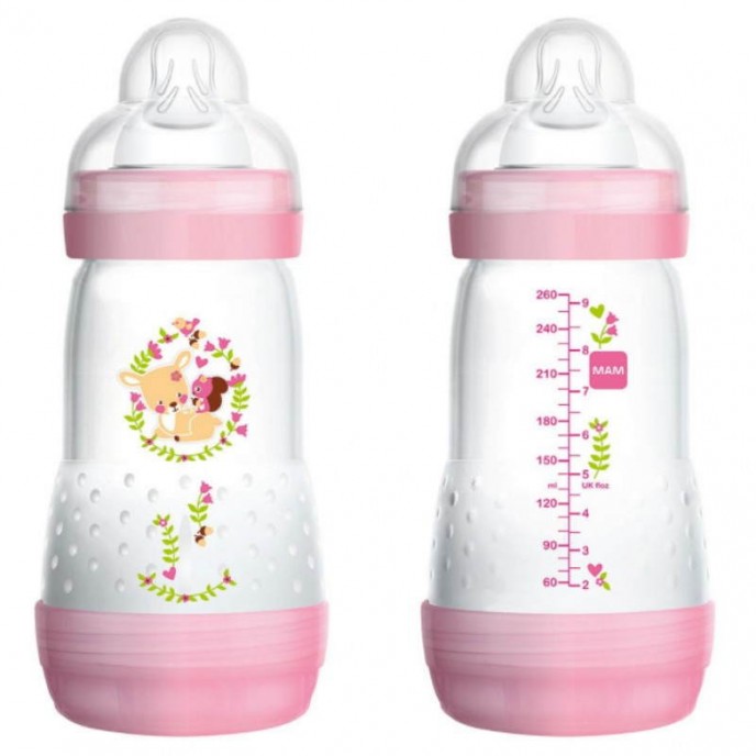 Mam Anti-Colic Bottle 260ml 2pk Pink