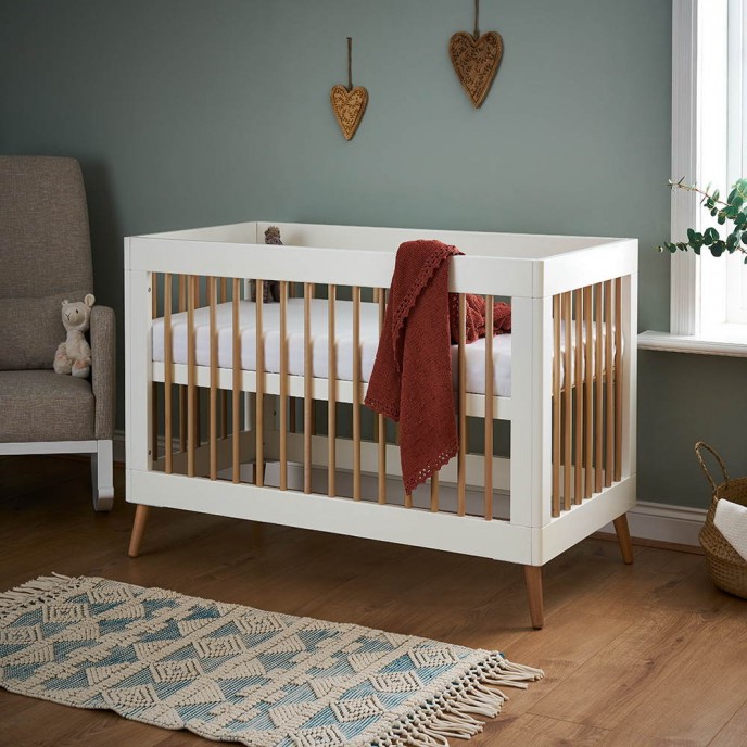 Obaby Cotbed Mini Maya White with Natural