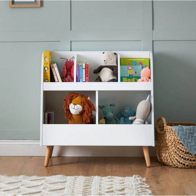 Obaby Bookcase and Toy Storage Maya White with Natural