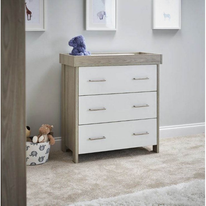 Obaby Changing Unit Nika Grey Wash and White