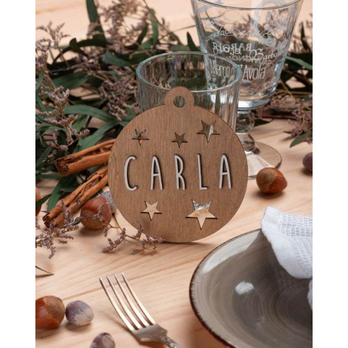 Vintiun Personalised Christmas Ornament Bauble Wood