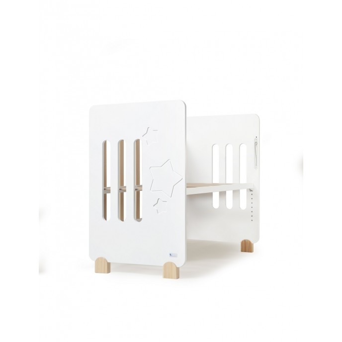 Interbaby Cot Star White with Natural 