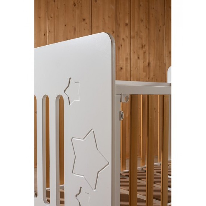 Interbaby Cot Star White with Natural 