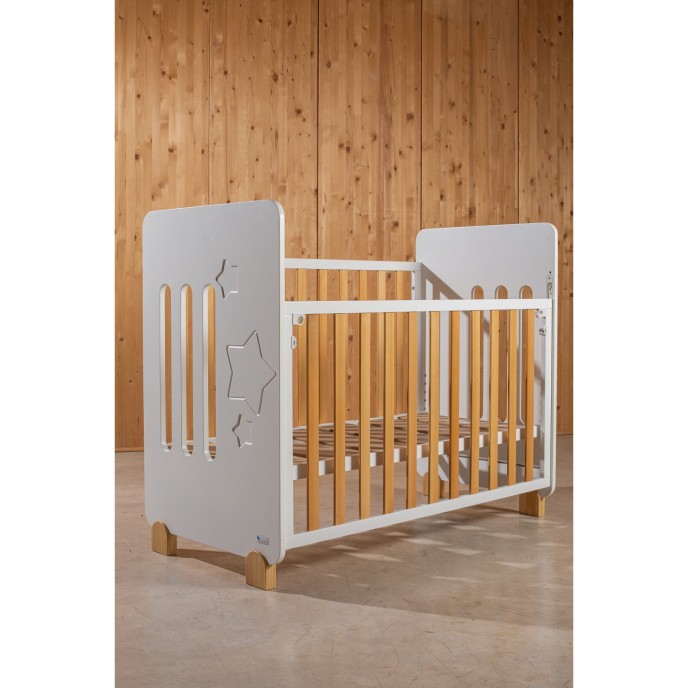 Interbaby Cot Star White with Natural 