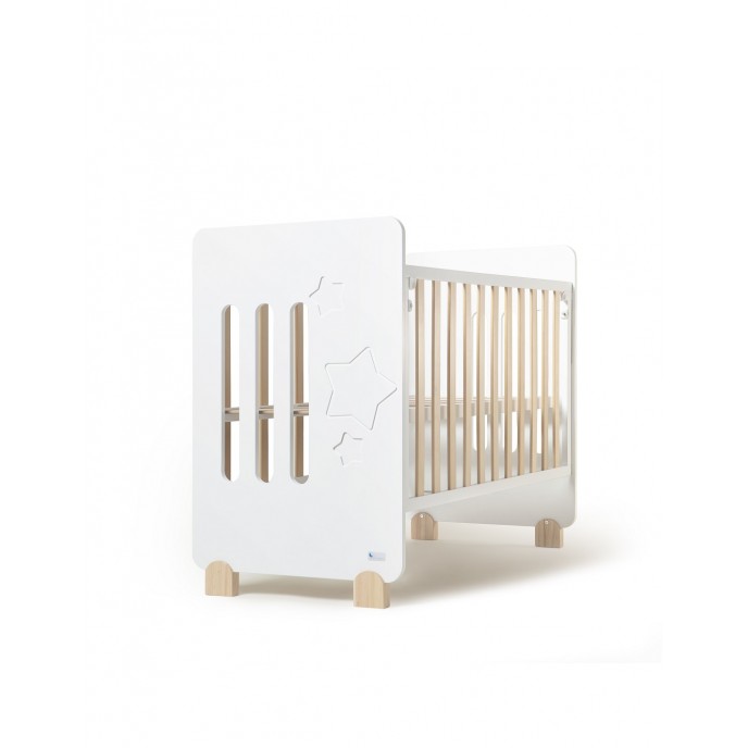 Interbaby Cot Star White with Natural 