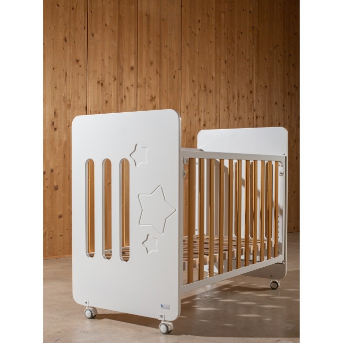 Interbaby Cot Star White with Natural 