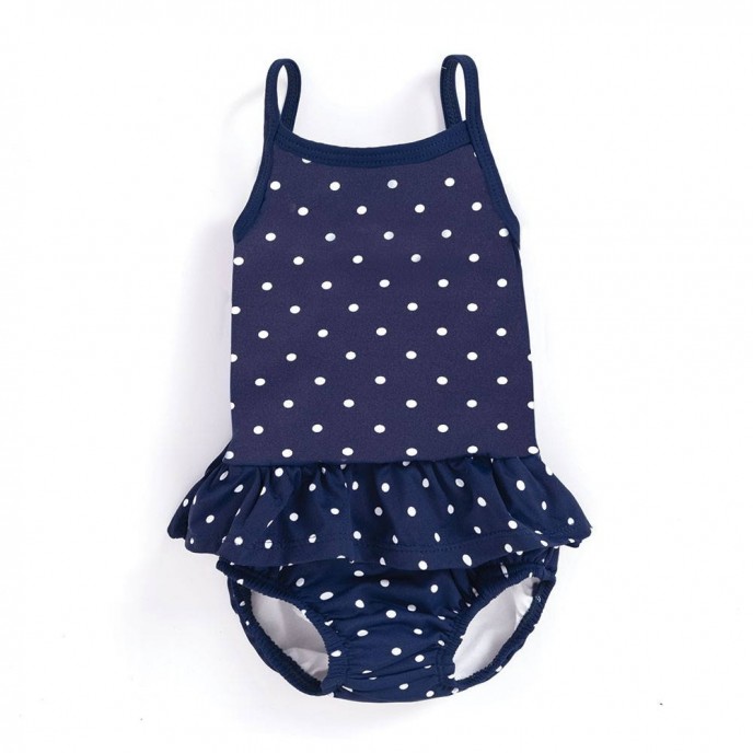 Jojo Maman Bebe Swimsuit with Nappy Navy Dots - Mum n Me Baby Shop Malta