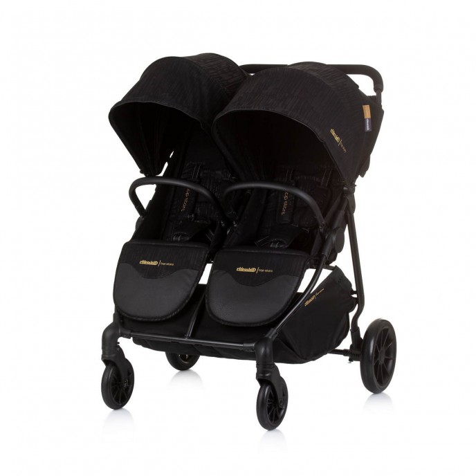 Chipolino Twin Stroller Top Stars Obsidian