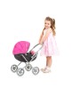 Chipolino Doll Stroller Daisy Grey Pink Linen