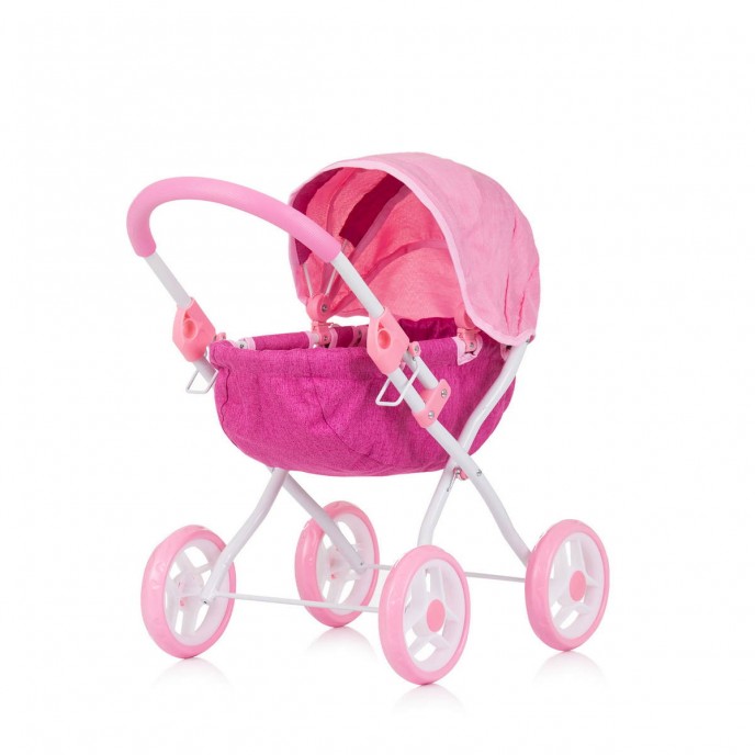 Chipolino Doll Stroller Daisy Pink Linen