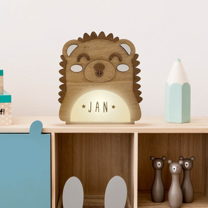 Vintiun Personalised Light Up Animal Lamp Hedgehog