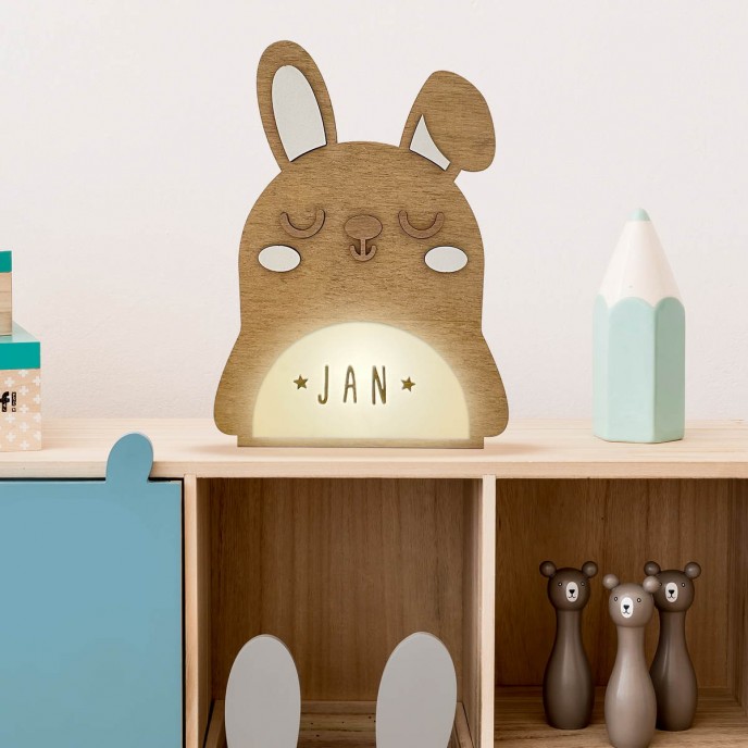 Vintiun Personalised Light Up Animal Lamp Rabbit