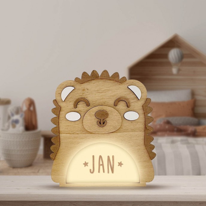 Vintiun Personalised Light Up Animal Lamp Hedgehog