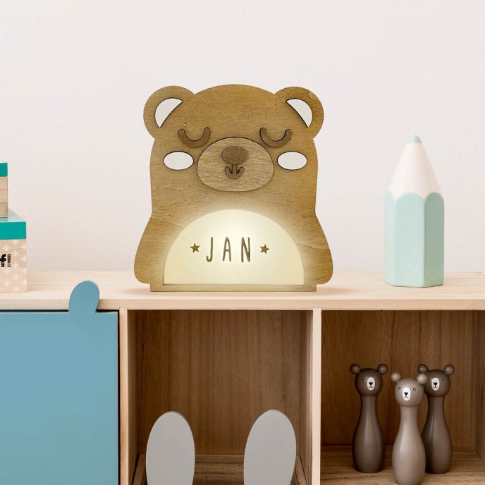 Vintiun Personalised Light Up Animal Lamp Bear