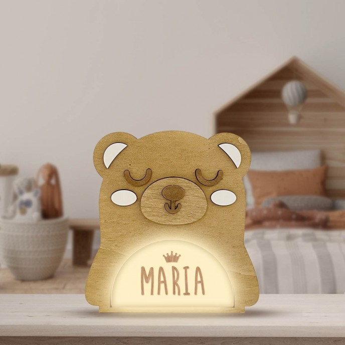 Vintiun Personalised Light Up Animal Lamp Bear