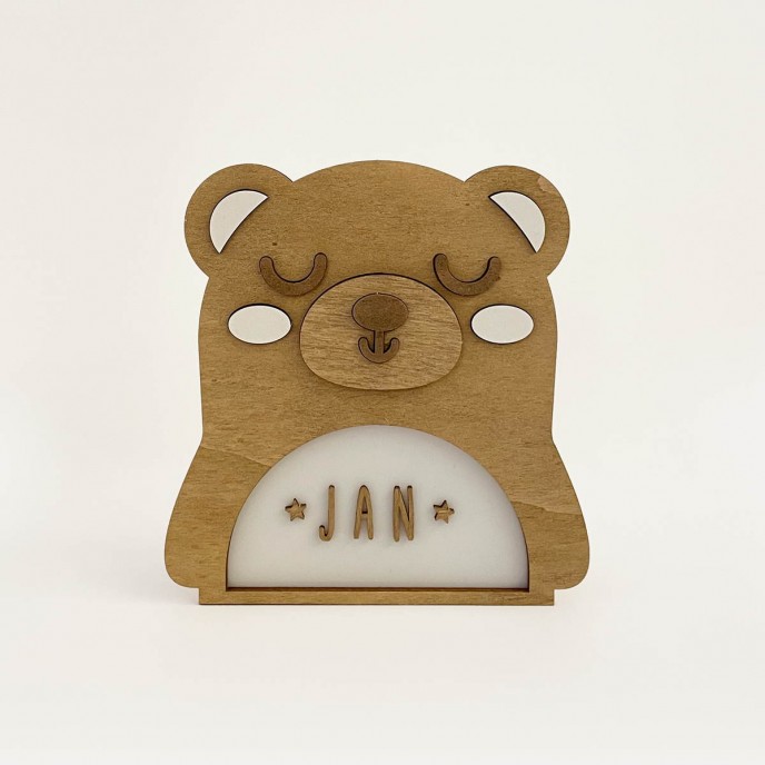 Vintiun Personalised Light Up Animal Lamp Bear