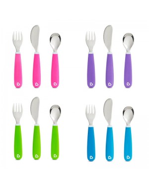 Munchkin Splash Toddler Fork Knife & Spoon Set Pink