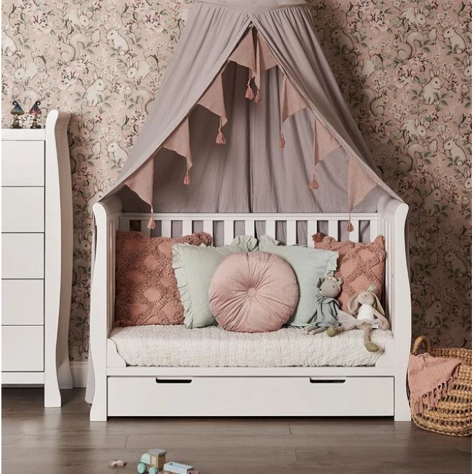 OBaby Cotbed Mini Stamford Sleigh White