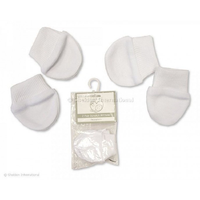 Baby Newborn Mittens White