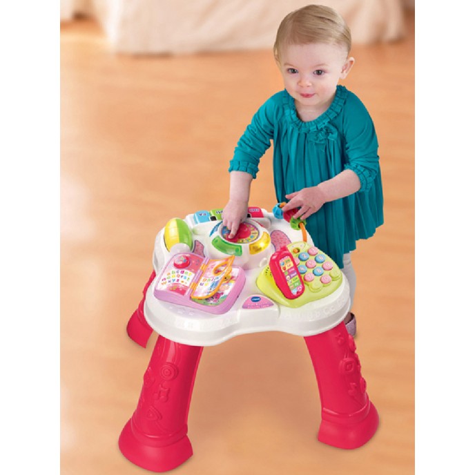 vtech play & learn activity table pink